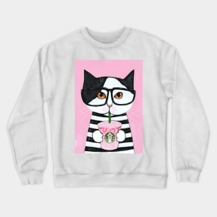 Kitty Loves The Pink Drink Crewneck Sweatshirt